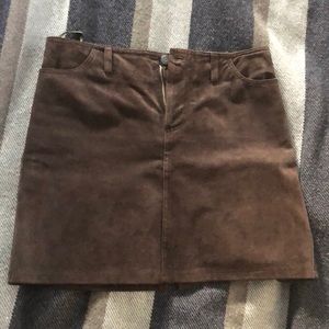 100% Leather Suede Skirt